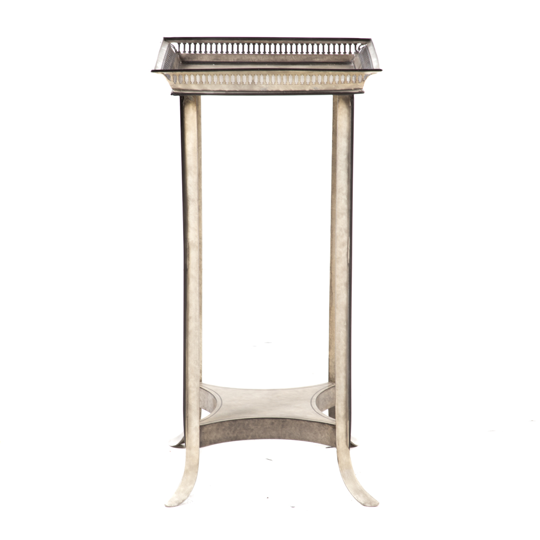 Appraisal: Italian painted metal side table th century in square top