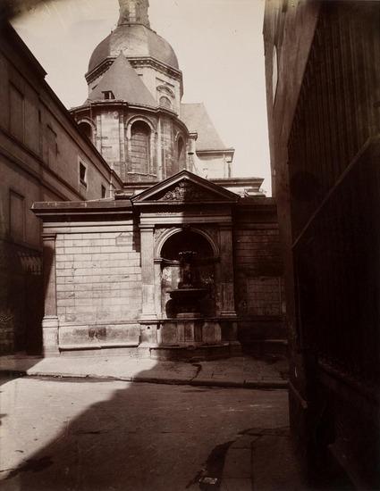 Appraisal: Eugene Atget - Coin Fontaine Rue Charlemagne Albumen print Titled