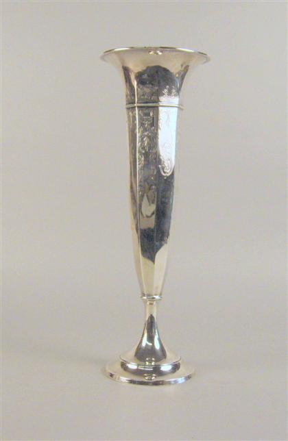 Appraisal: Watson sterling silver trumpet vase retailed by j e caldwell