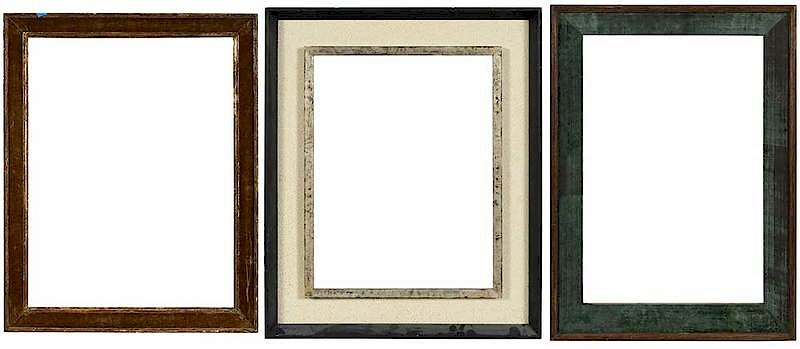 Appraisal: Three th Century Frames Two Renaissance style with velvet liners