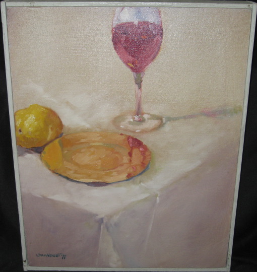 Appraisal: Don Wright American Louisiana - Tabletop Still Life oil on