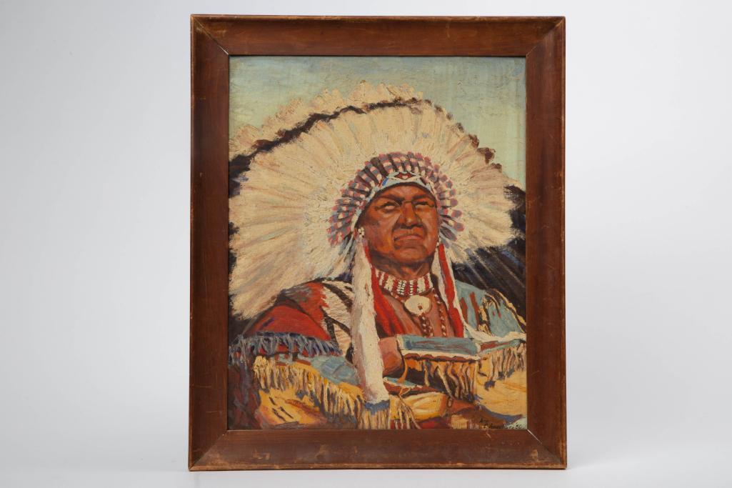 Appraisal: ANN ANSCHUTZ OIL ON CANVAS BOARD NATIVE AMERICAN Oil on