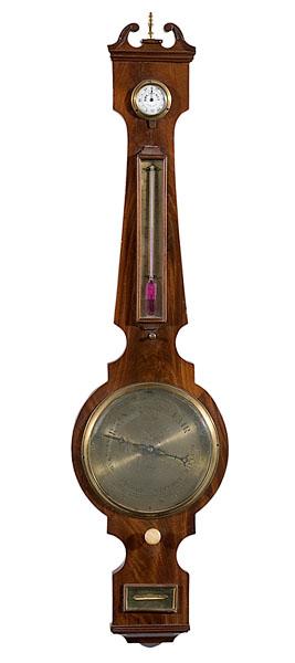 Appraisal: MAHOGANY WHEEL BAROMETER EDWARD SMITH NEWBURY English ca with string