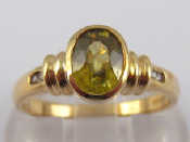 Appraisal: A carat gold sphene ring stone approx x mm ring