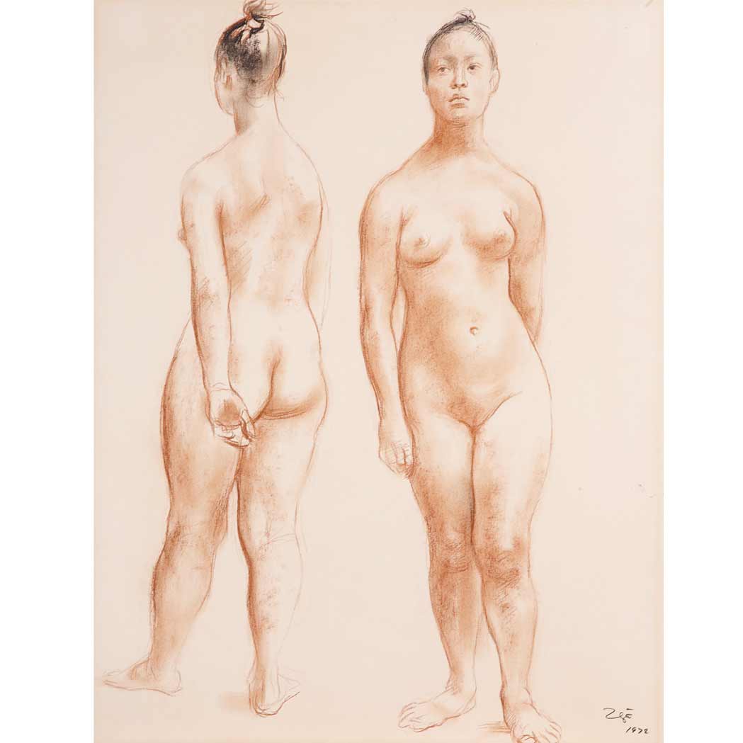 Appraisal: Francisco Zuniga Mexican - Untitled Two Nudes Signed Zga and