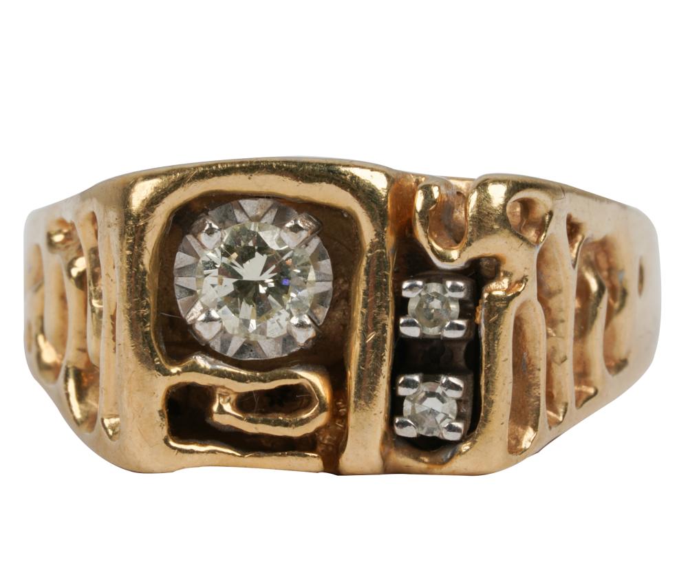 Appraisal: KARAT YELLOW GOLD DIAMOND RINGcontaining one full cut diamond K-L