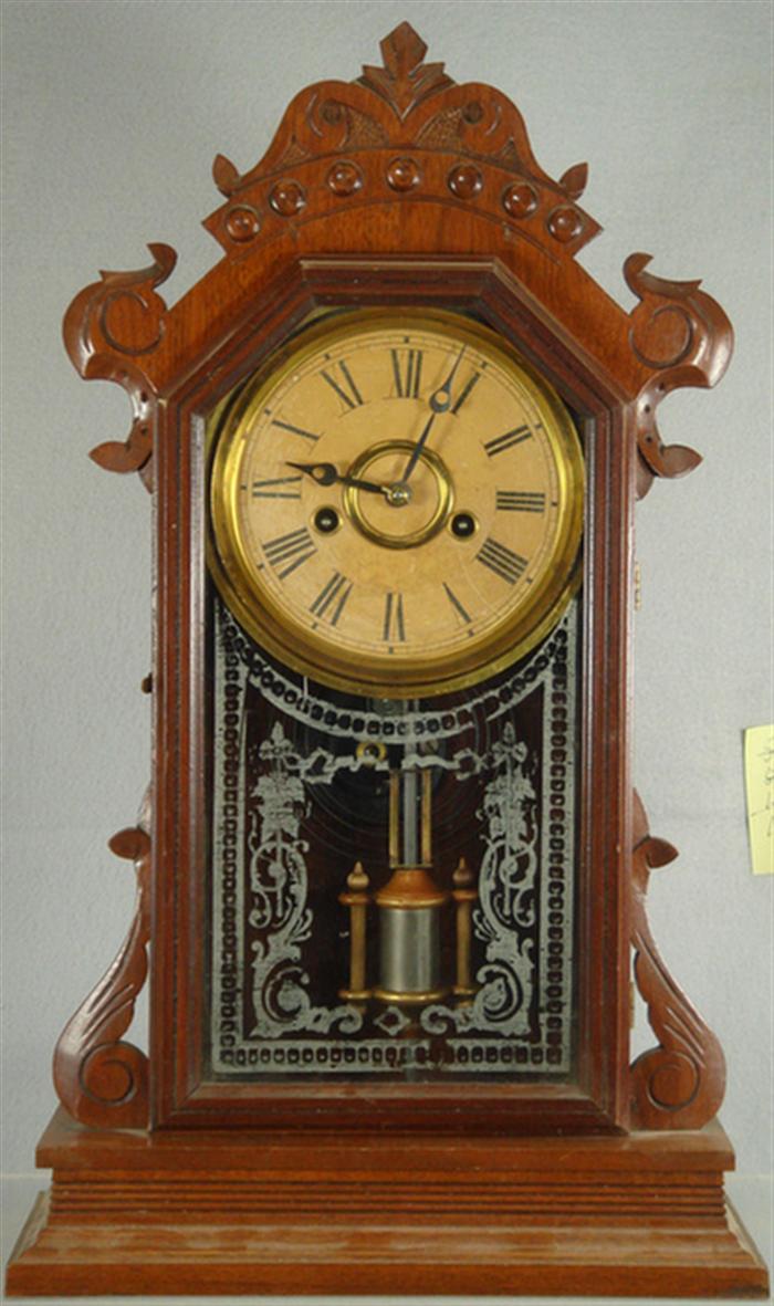 Appraisal: Ingraham walnut mantle clock running h k p Estimate -