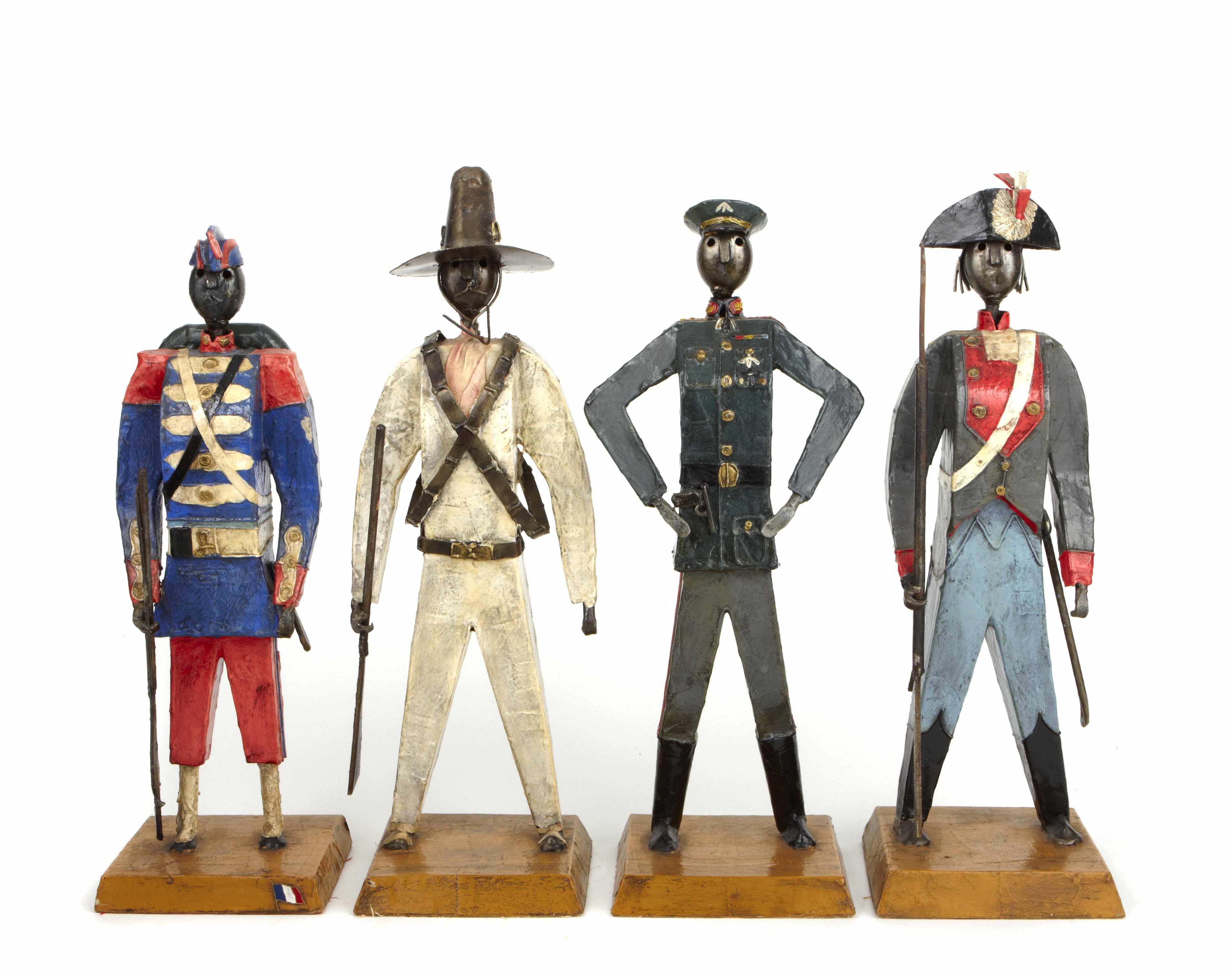 Appraisal: An assembled group of four military figures in the manner