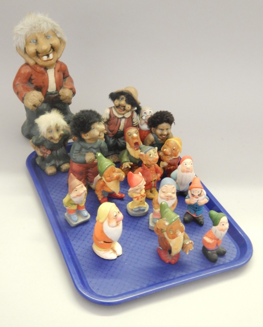 Appraisal: Various garden gnome related figures to include a painted lead