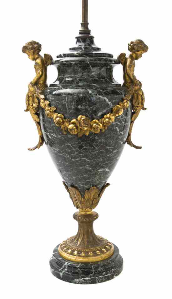 Appraisal: A Neoclassical Gilt Bronze Mounted Marble Urn of baluster form