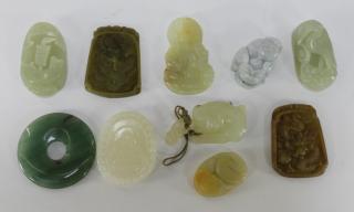 Appraisal: Chinese Celadon Jade Hardstone Amulets CHINA TH CENTURY A collection