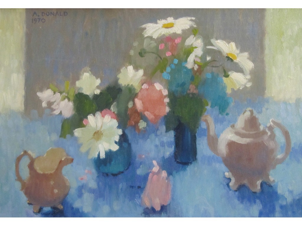 Appraisal: ANNE DONALD Oil on board still life signed and dated