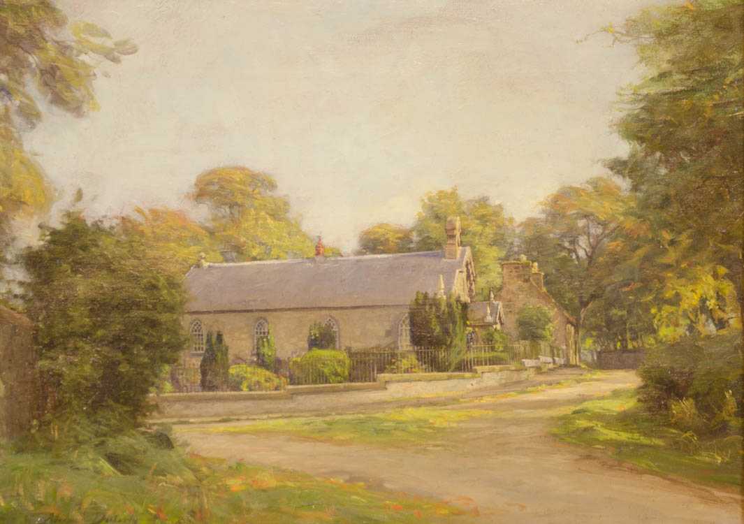 Appraisal: ALEXANDER B DOCHARTY OIL ON CANVAS Scotland - Country chapel