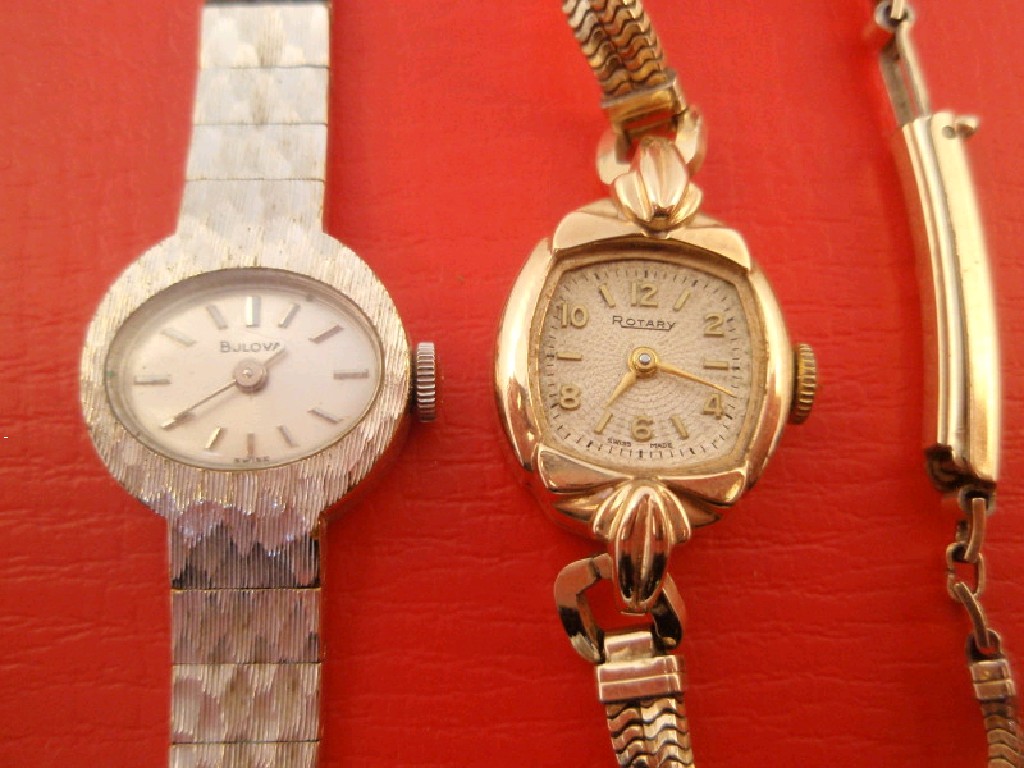 Appraisal: A Bulova ladies gold plated bracelet wristwatch together with a