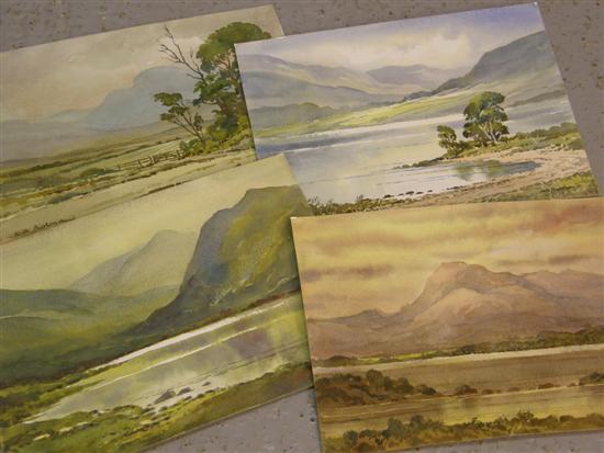 Appraisal: Keith Burtonshaw four watercolours of the Lake District Autumn Morning