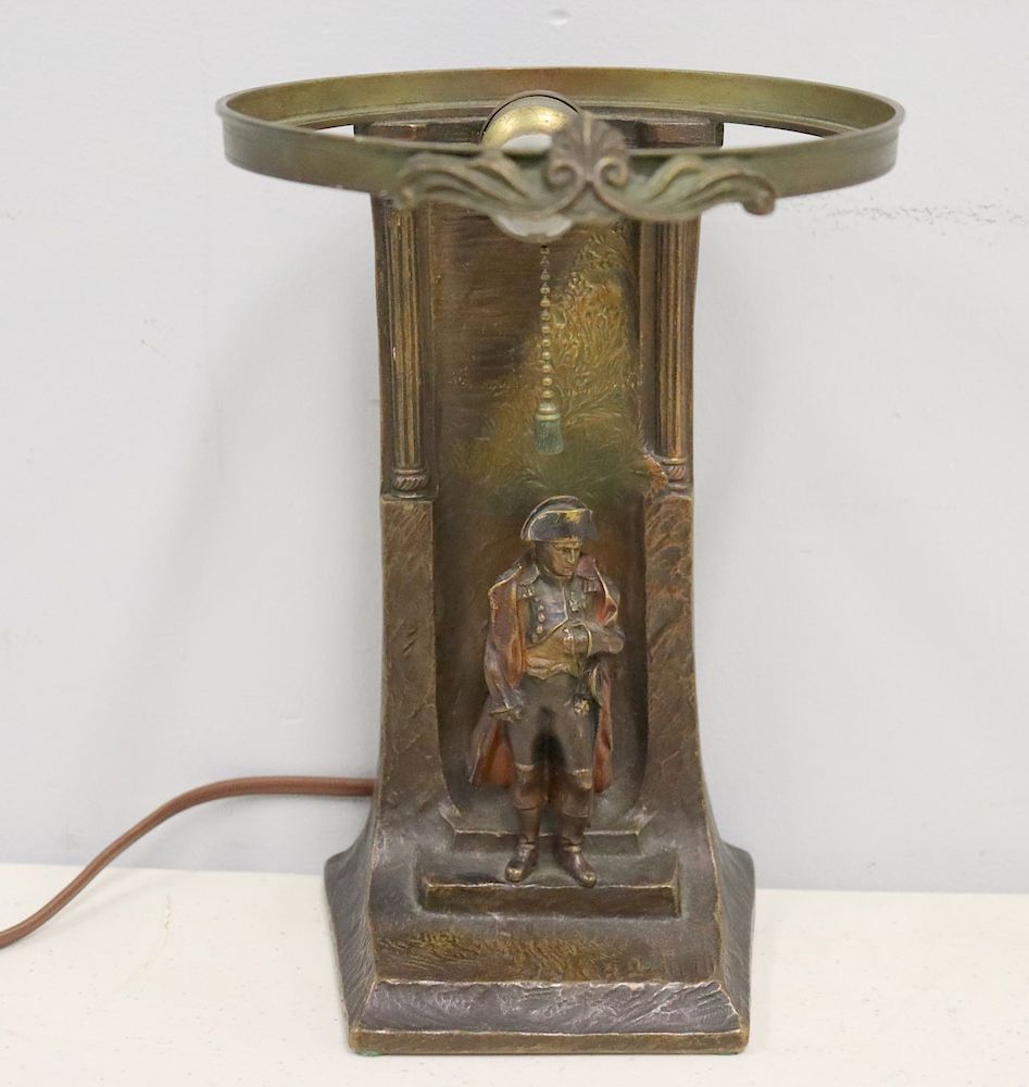 Appraisal: R Ridl Signed Vienna Bronze Napoleon Lamp Base Signed and