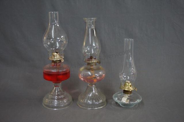 Appraisal: Vintage Outside Thread Oil Lamps 's- 's Modern style oil