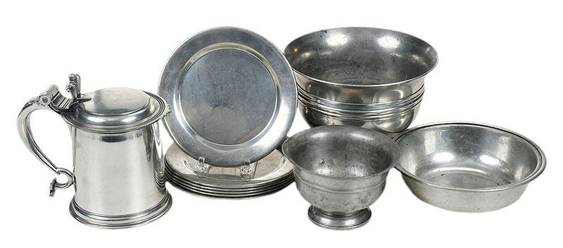 Appraisal: Pieces Assorted Pewter and Plated Metalware most British Continental including