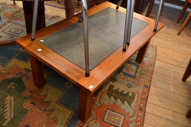 Appraisal: CONTEMPORARY BLACKWOOD FRAMED COFFEE TABLE WITH A SLATE INSET TOP