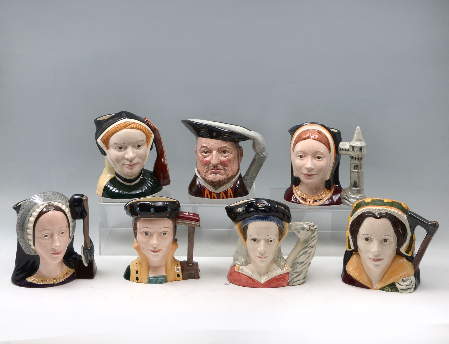 Appraisal: ROYAL DOULTON MUGS HENRY VIII AND HIS WIVES Comprising -