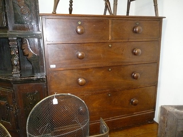 Appraisal: A VICTORIAN MAHOGANY CHEST of two short and three long