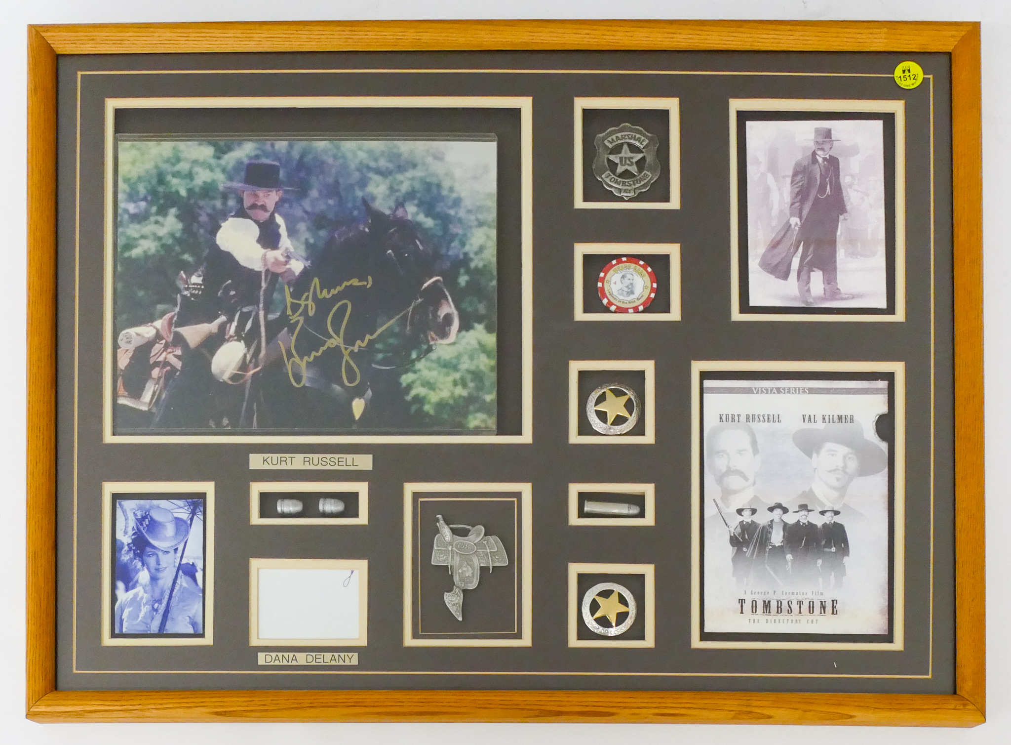 Appraisal: Tombstone Signed Kurt Russell Dana Delany Display Framed ''x ''