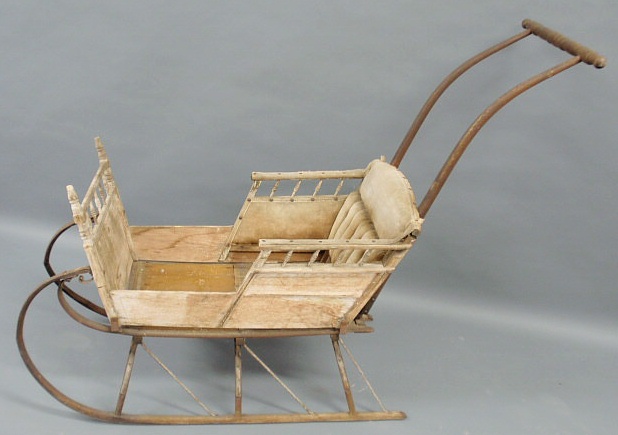 Appraisal: Victorian child s push sled h x l x w