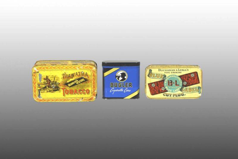 Appraisal: Lot of Tobacco Tins Description Includes Hiawatha flat pocket Bugler