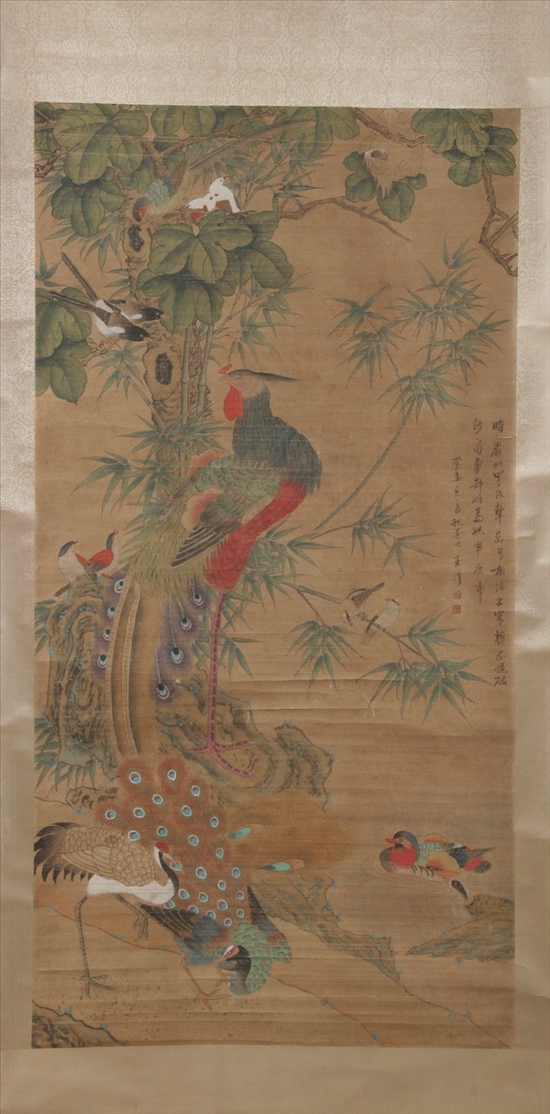 Appraisal: AFTER WANG LI Chinese th century PHOENIX AND BIRD Ink