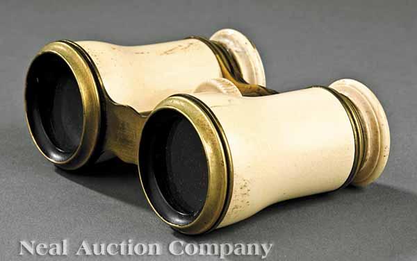 Appraisal: A Pair of Continental Brass and Ivory Opera Glasses th