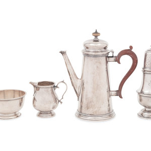 Appraisal: An English Silver Three-Piece Coffee Set Adie Bros Birmingham comprising