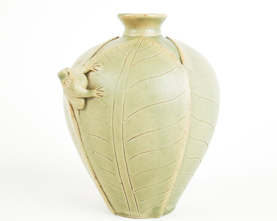 Appraisal: A Small Song-style Porcelain Vase with a matte green glaze