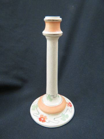 Appraisal: Roseville Pottery Gold Traced Candlestick before tall crazing otherwise excellent