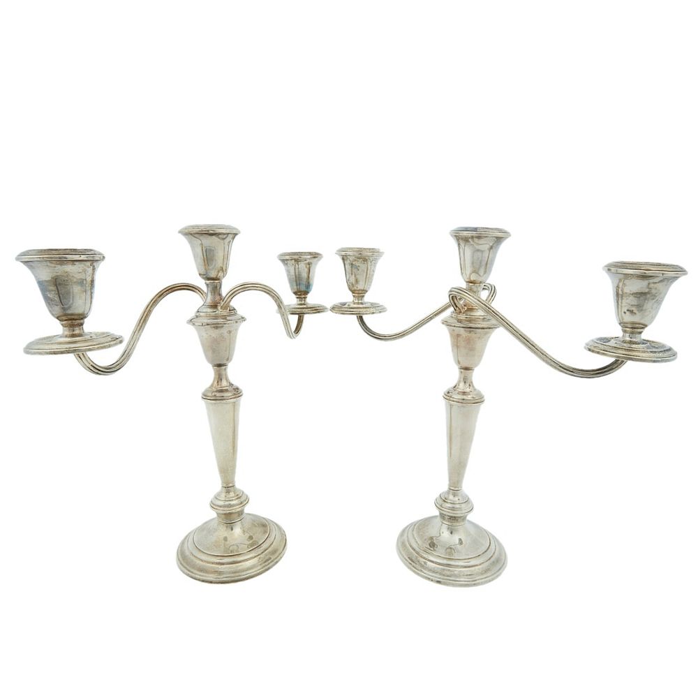 Appraisal: Pair of Gorham Sterling Silver Candlesticks Pair of Gorham sterling