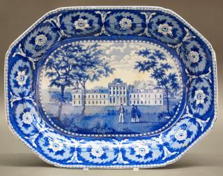 Appraisal: PA Hospital Historical platter A th century Historical Blue Staffordshire