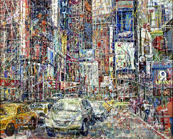 Appraisal: Kyu Nam Han Korean born Times Square at pm dated