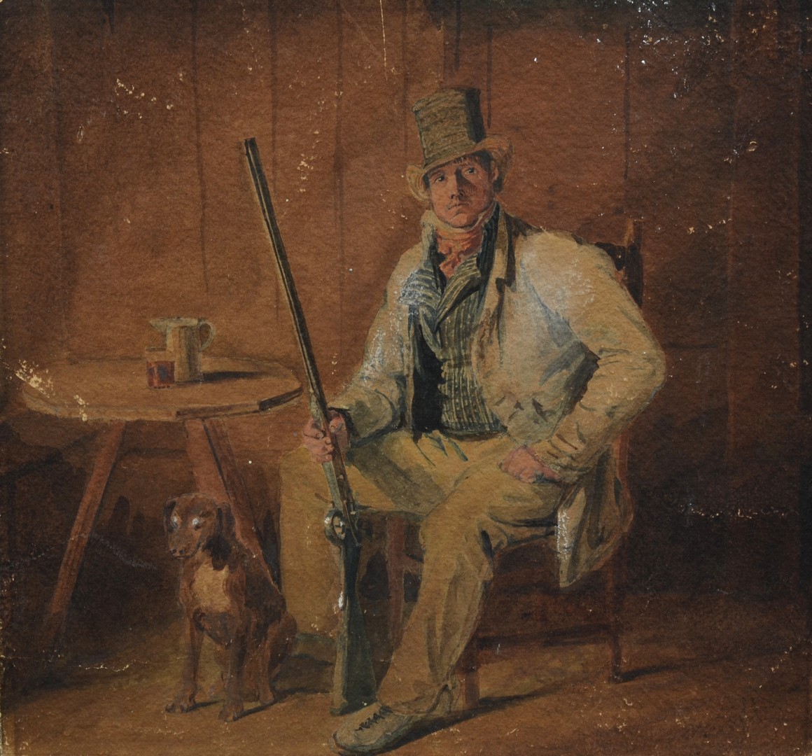 Appraisal: Attributed to William Sidney Mount American - watercolor Seated Man