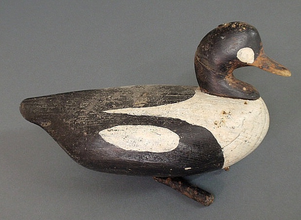 Appraisal: Carved duck decoy with paint decoration and original weight h