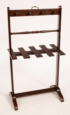 Appraisal: A th Century country house mahogany boot and whip rack