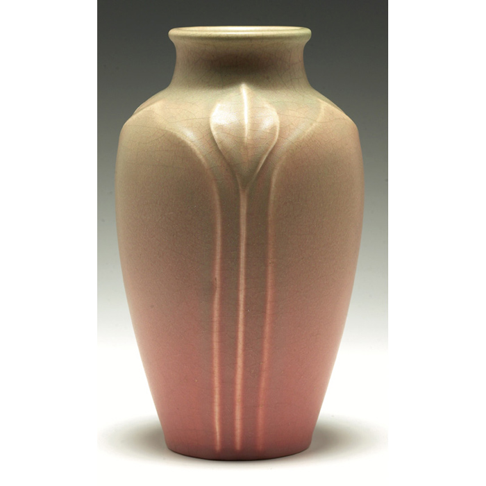 Appraisal: Rookwood vase stylized Easter lily designs under a pink and