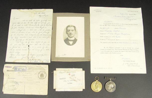 Appraisal: World War I military medal group comprised - war medal