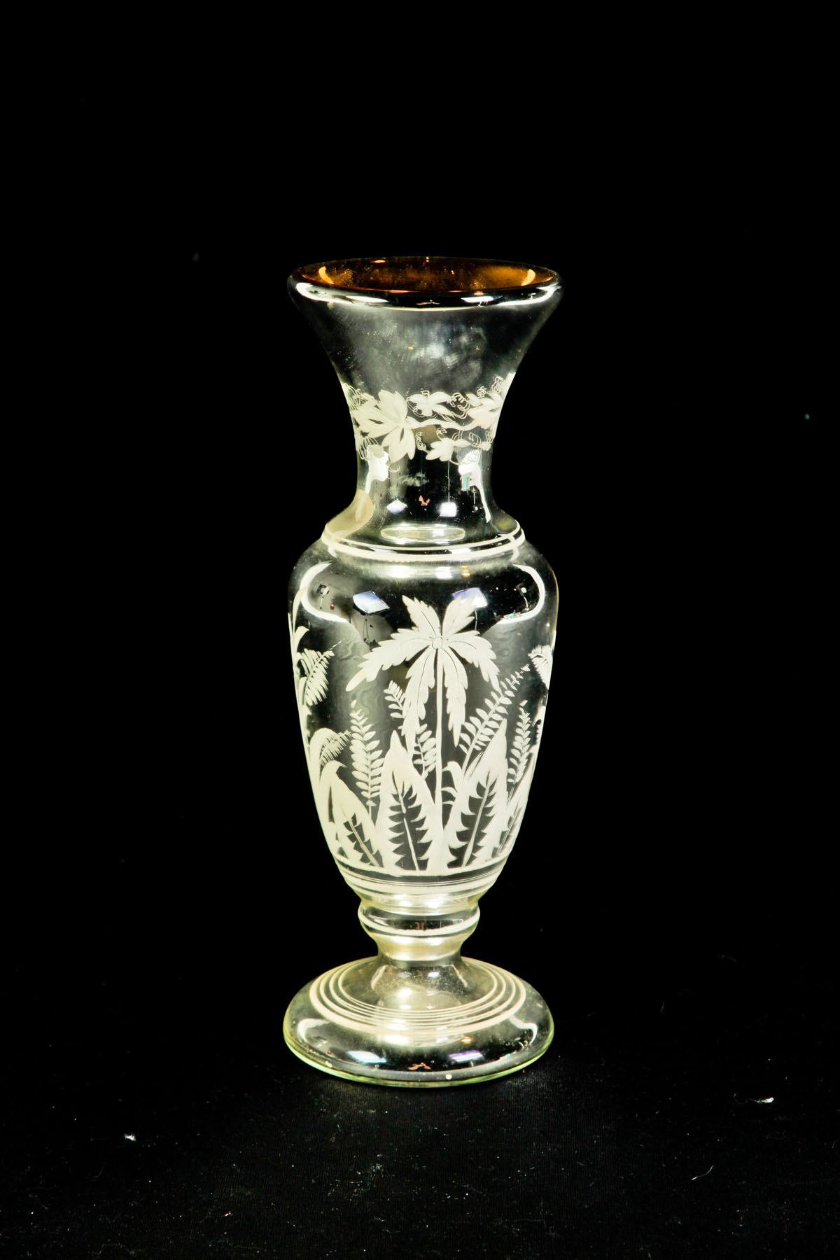 Appraisal: MERCURY GLASS VASE American late th century Mercury glass baluster