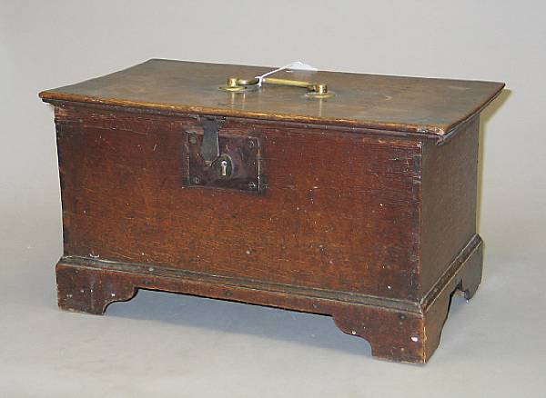 Appraisal: A George III oak table box with fitted interior late