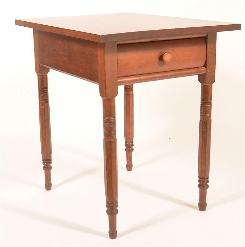 Appraisal: Sheraton Cherry Small Work Table with Drawer Sheraton Cherry Small