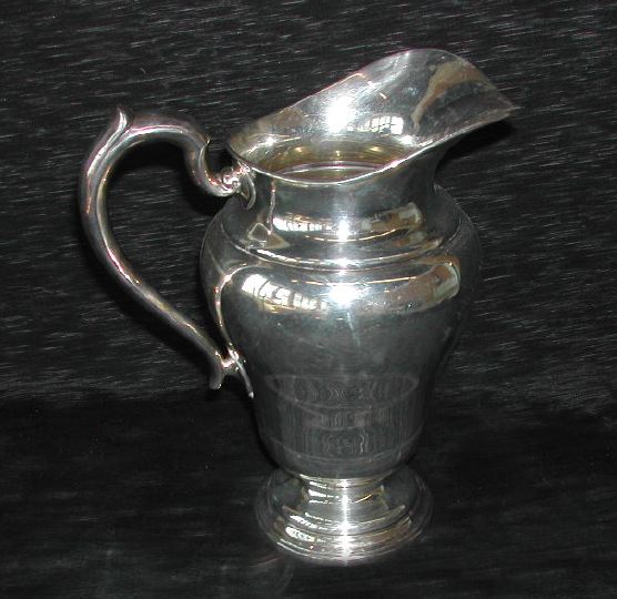 Appraisal: Watrous Sterling Silver Waisted Pyriform Four-and-One-Half Pint Iced Water Pitcher