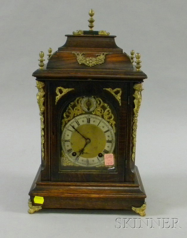 Appraisal: Oak German Bracket Clock with molded step top gilt mounts