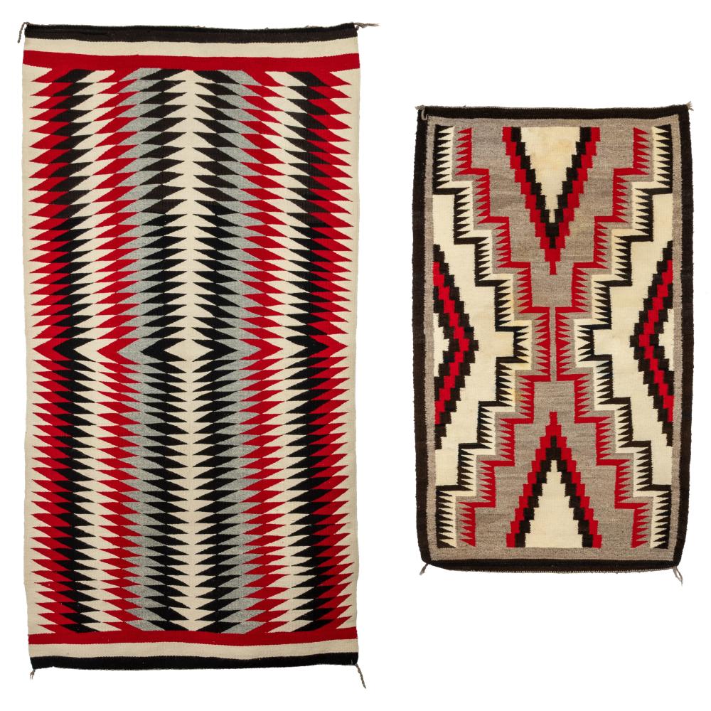 Appraisal: DIN NAVAJO PAIR OF TWO FOUR CORNERS TEXTILES CA SDin