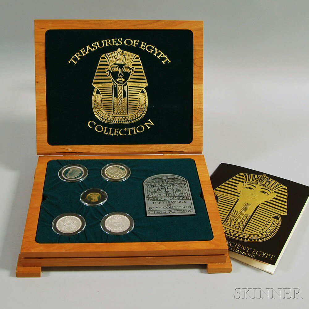 Appraisal: The Treasures of Egypt Commemorative Coin Set four silver coins