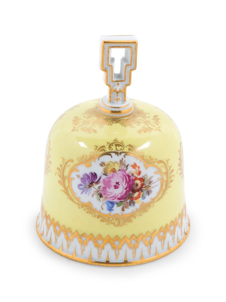 Appraisal: A Meissen Painted and Parcel Gilt Porcelain Table Bell A