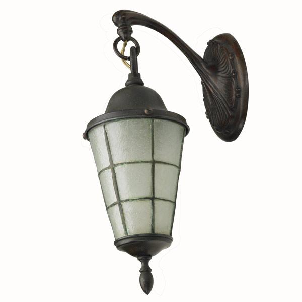 Appraisal: HANDEL Hanging lantern of leaded textured clear glass with green